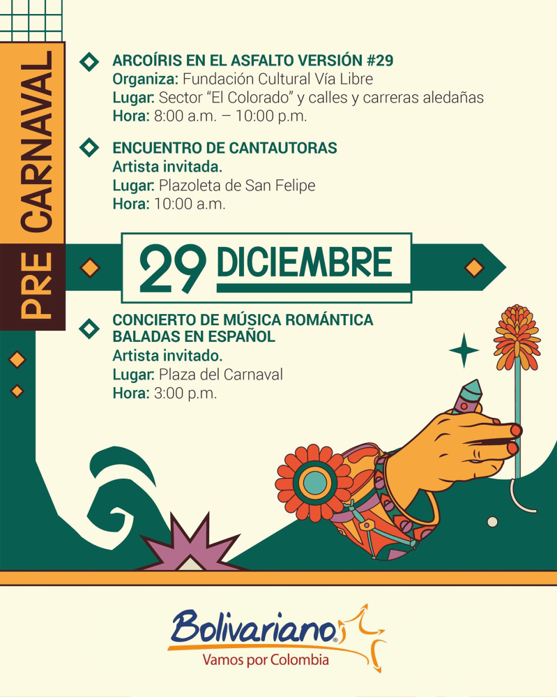 programación de festival degros y blancos